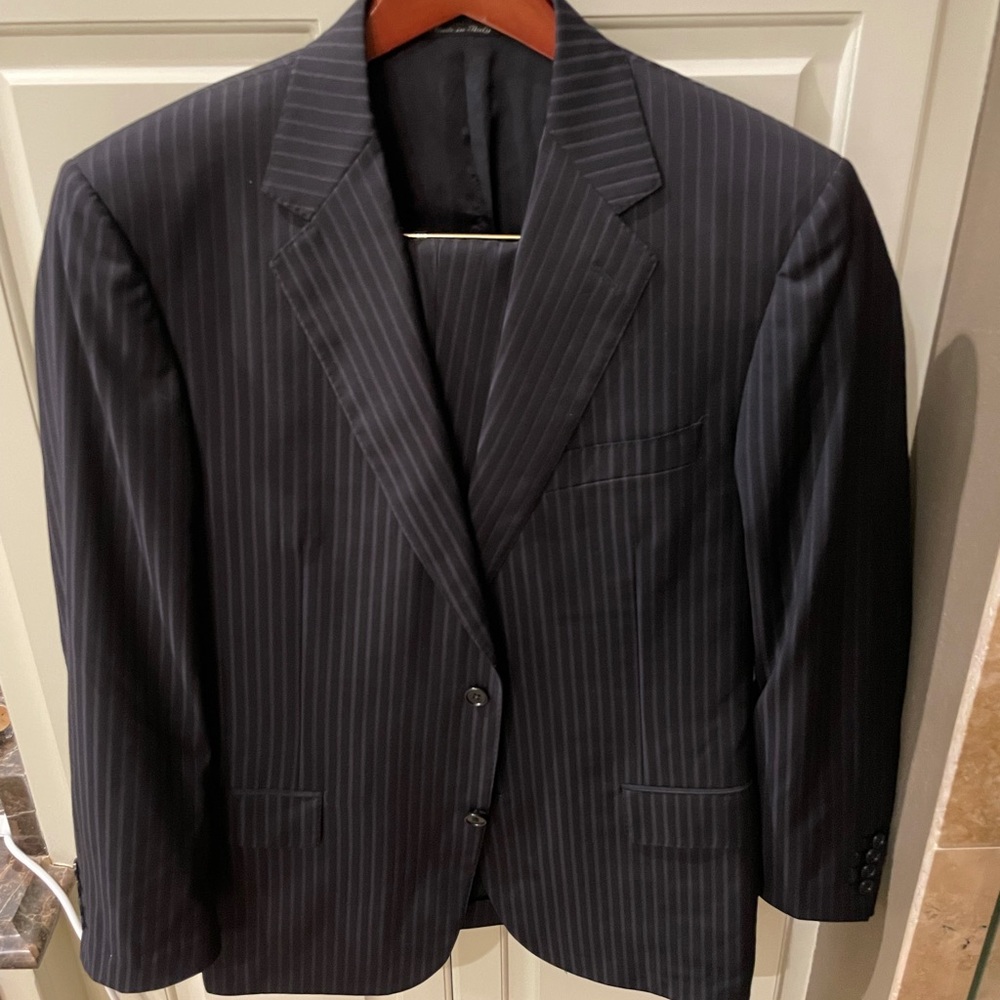 Men’s Canali Suit - Black Pinstripe - 42R